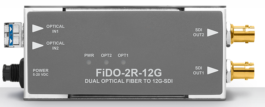 2-Channel Single Mode LC Fiber to 12G-SDI Receiver