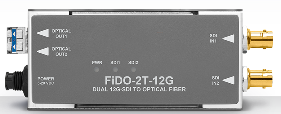 2-Channel 12G-SDI to Single Mode LC Fiber Transmitter
